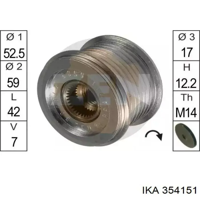 354151 IKA Rueda libre alternador 