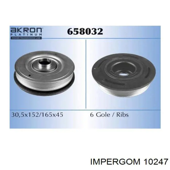 Polea del cigüeñal Impergom 10247 precio, desde 64,01 EUR