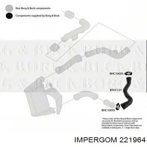 221964 Impergom tubo flexible de aire de sobrealimentación superior