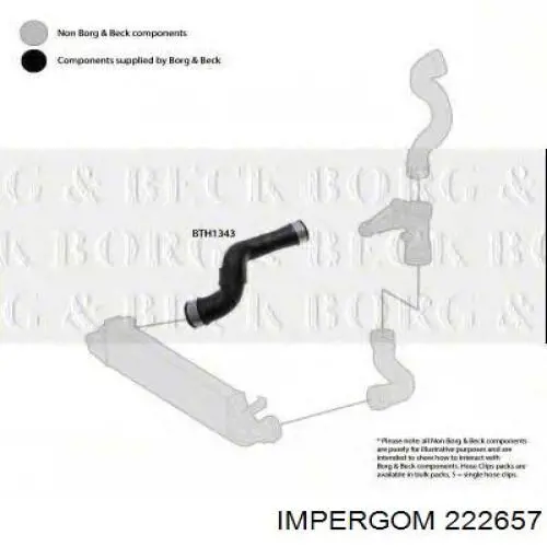 222657 Impergom tubo flexible de aire de sobrealimentación derecho