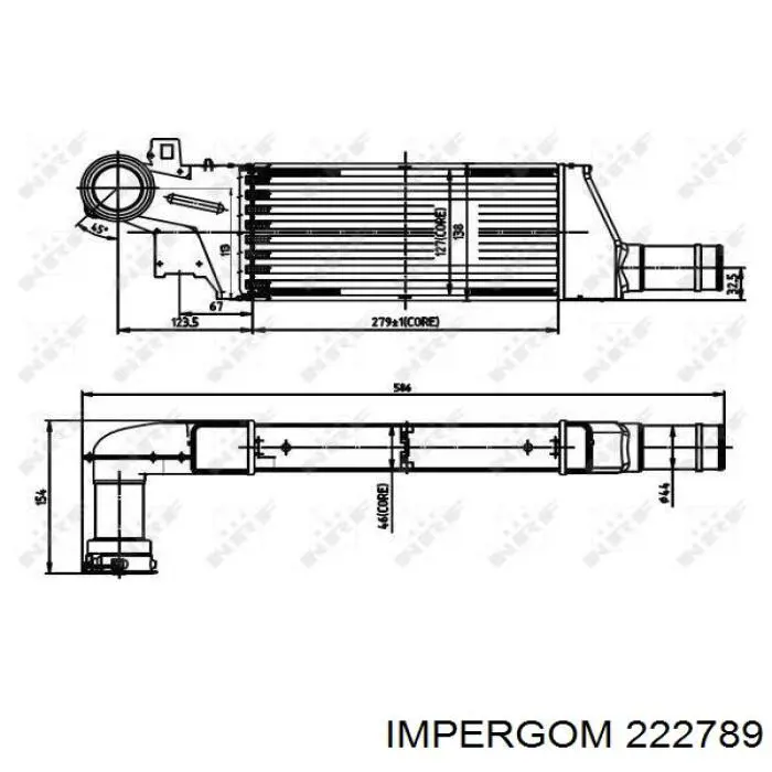 222789 Impergom tubo flexible de aire de sobrealimentación inferior izquierdo