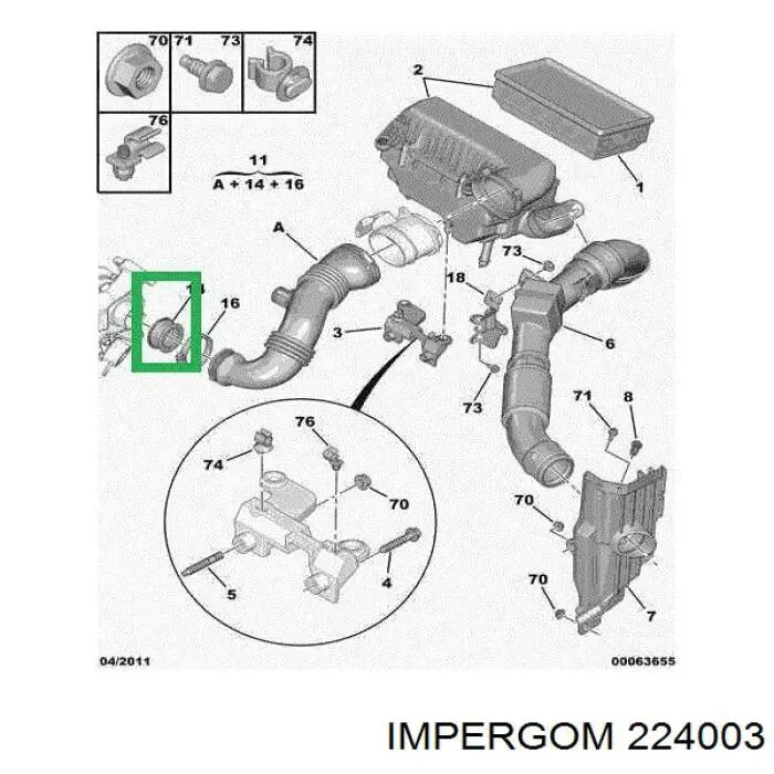 Junta de turbina, inserto flexible 521768 Triclo