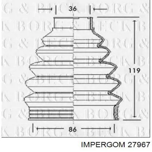 27967 Impergom fuelle, árbol de transmisión delantero interior