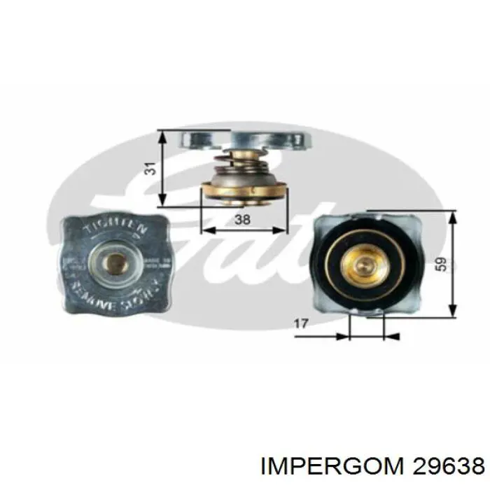 Tapa de radiador (tapón) Impergom 29638 precio, desde 6,06 EUR