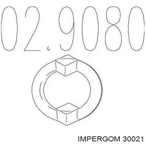 30021 Impergom soporte, silenciador