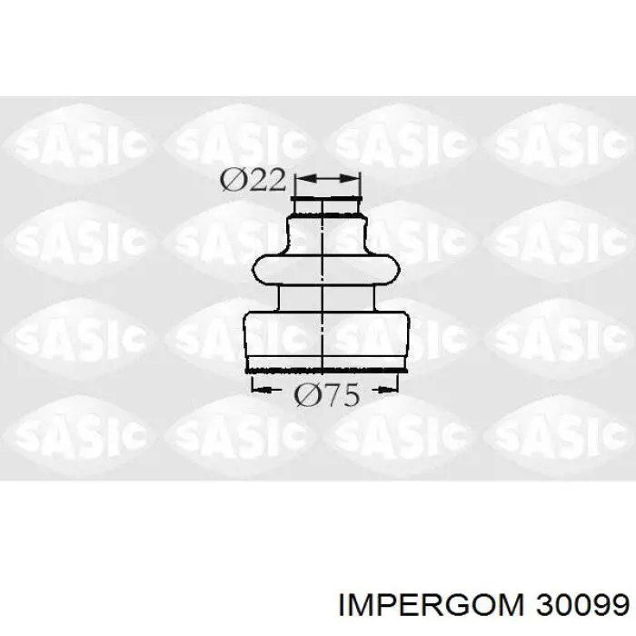30099 Impergom fuelle, árbol de transmisión delantero interior