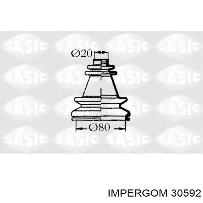 30592 Impergom fuelle, árbol de transmisión delantero interior