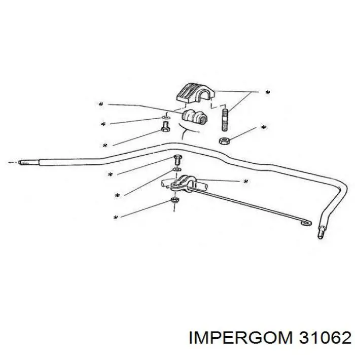 Soporte de fijación del estabilizador delantero Impergom 31062