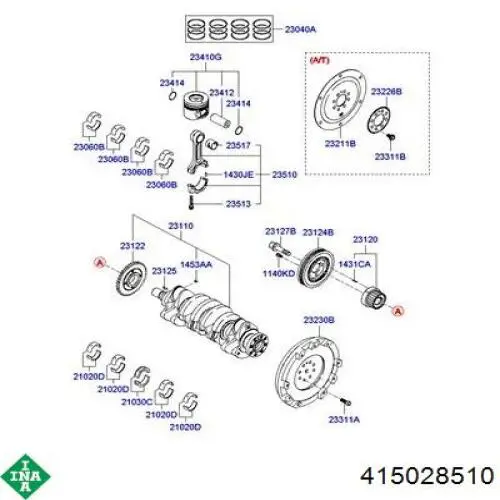 415 0285 10 INA volante motor