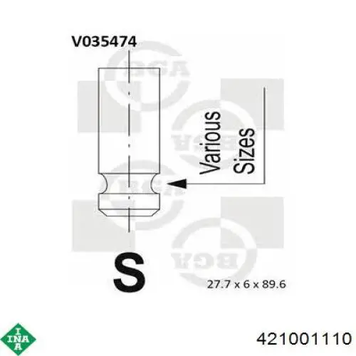 421001110 INA empujador de válvula
