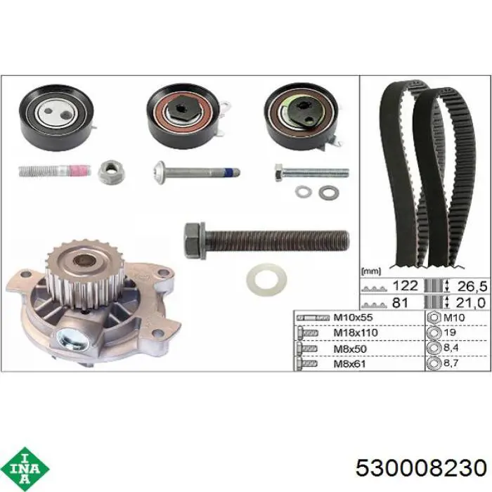 530008230 INA Kit correa de distribución