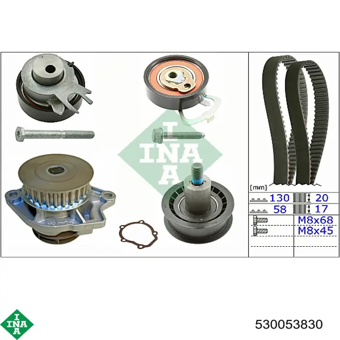 530053830 INA Kit correa de distribución
