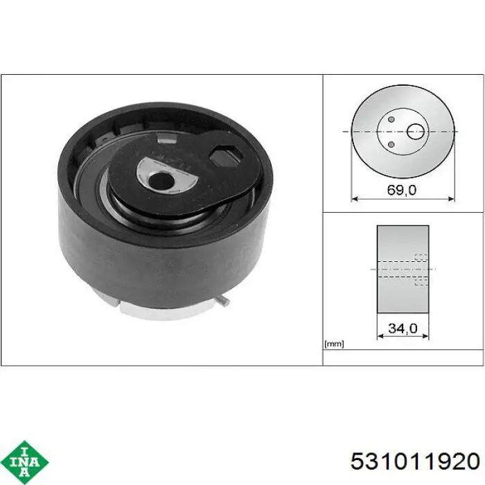 Rodillo tensor cadena INA 531011920