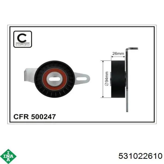 Rodillo tensor correa poli V INA 531022610 precio, desde 34,66 EUR