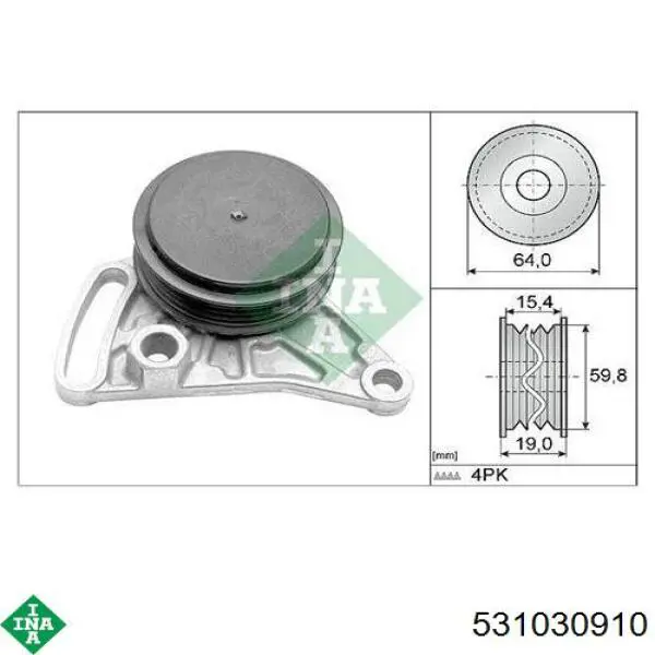 531030910 INA Tensor de correa de alternador