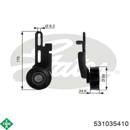 Comprar 531035410 INA Polea tensora, correa poli V