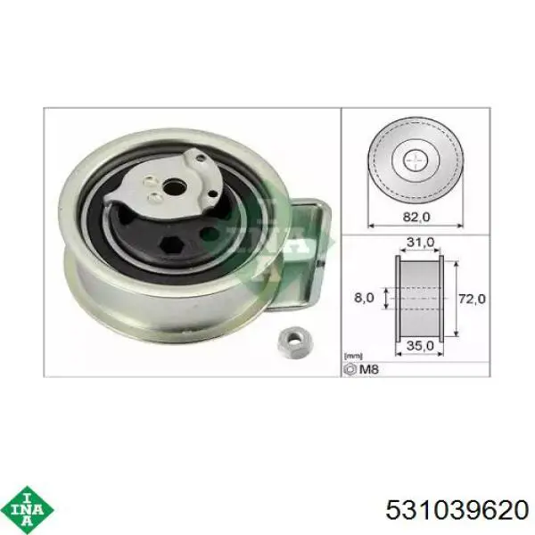 Tensor de la correa de distribución INA 531039620 precio, desde 110,05 EUR
