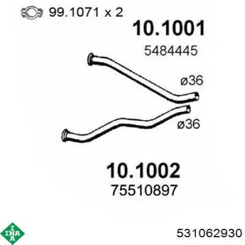 Tensor de la correa de distribución INA 531062930