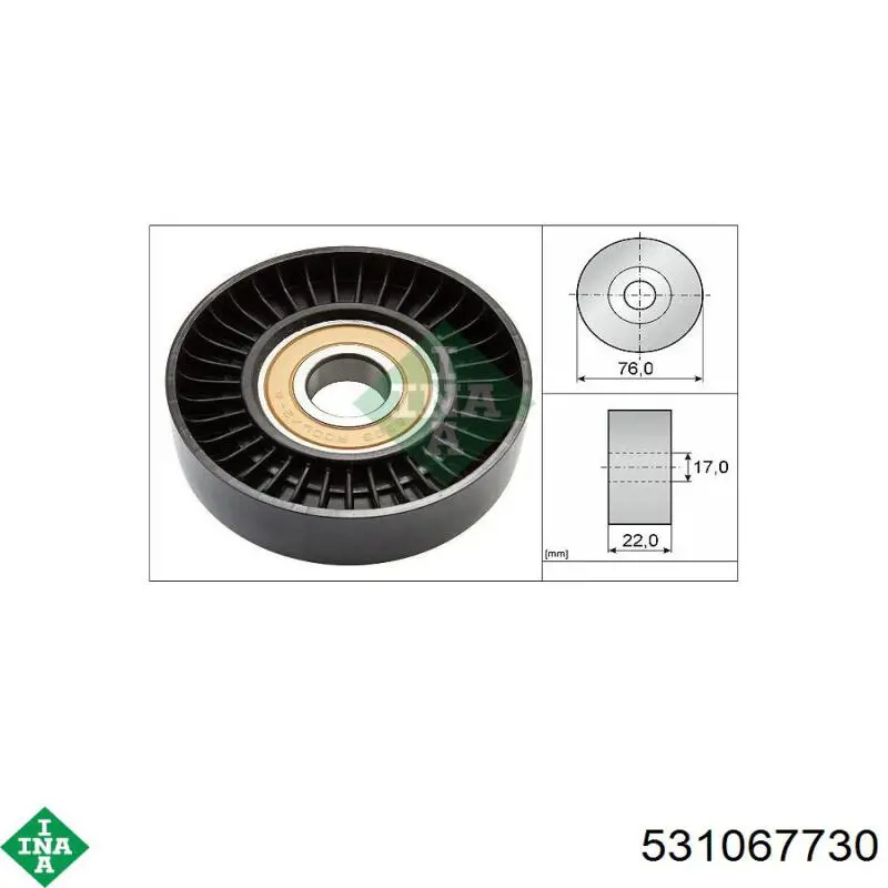 Rodillo tensor correa poli V INA 531067730 precio, desde 9,69 EUR