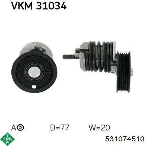 Rodillo tensor correa poli V INA 531074510 precio, desde 24,09 EUR