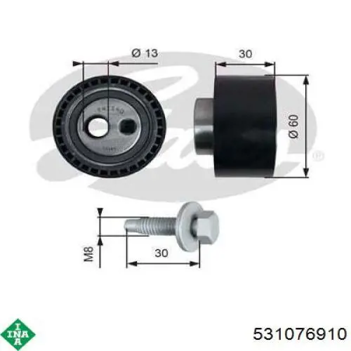 Rodillo tensor correa poli V INA 531076910 precio, desde 63,87 EUR