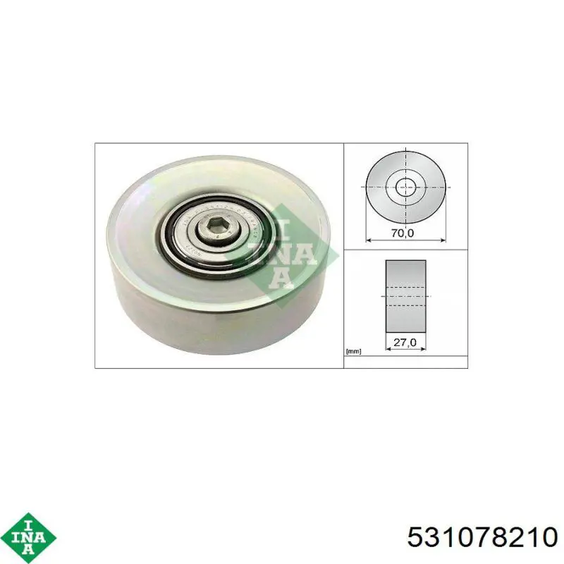 Rodillo tensor correa poli V INA 531078210 precio, desde 26,59 EUR