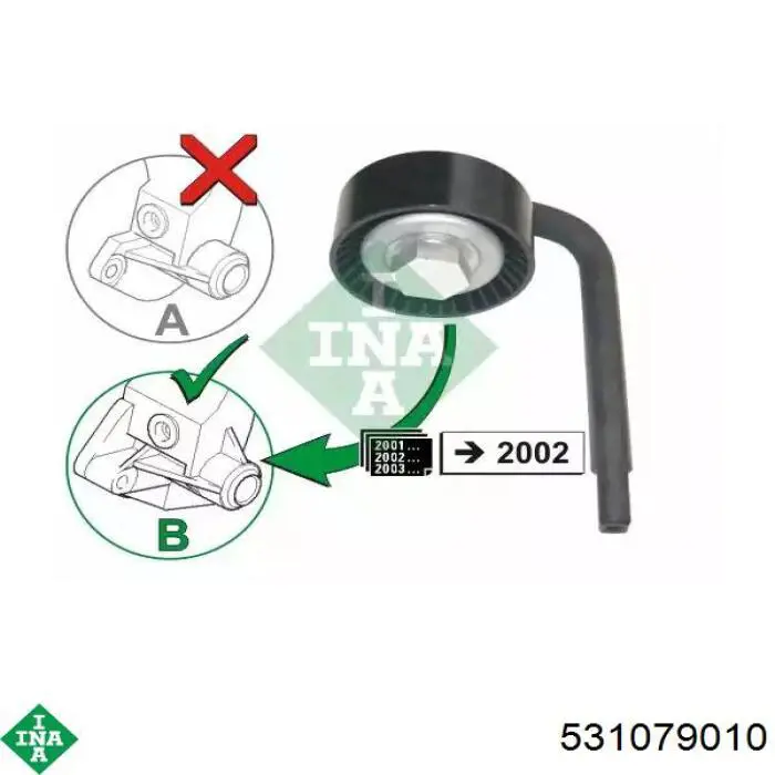 Comprar 531079010 INA Polea tensora, correa poli V