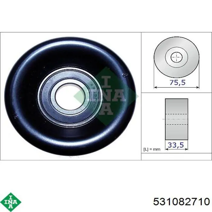 531 0827 10 INA polea inversión / guía, correa poli v