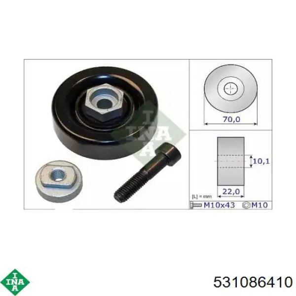 Rodillo tensor correa poli V INA 531086410 precio, desde 91,12 EUR