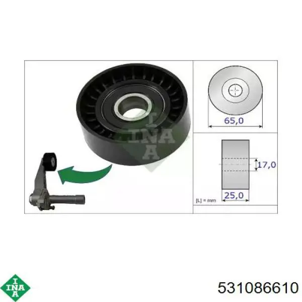 Rodillo tensor correa poli V INA 531086610 precio, desde 15,00 EUR