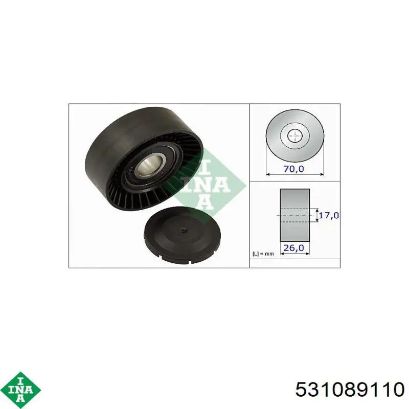 Comprar 531089110 INA Polea tensora, correa poli V