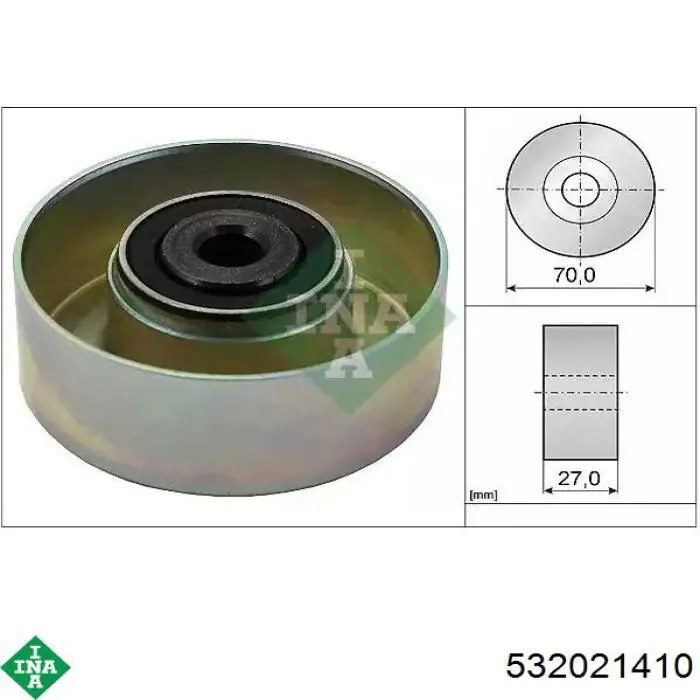 Comprar 532021410 INA Polea tensora, correa poli V