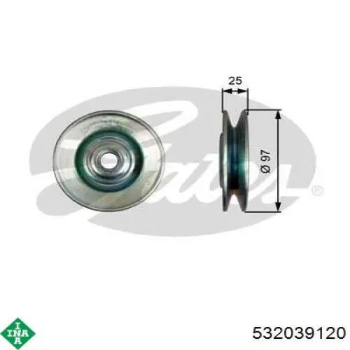 Rodillo tensor correa poli V INA 532039120 precio, desde 101,72 EUR