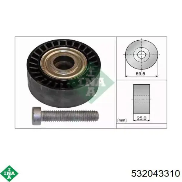 Rodillo tensor correa poli V INA 532043310 precio, desde 11,86 EUR