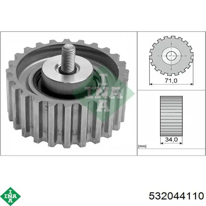 532 0441 10 INA rodillo intermedio de correa dentada