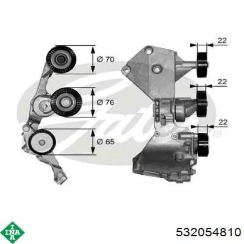 532054810 INA polea inversión / guía, correa poli v