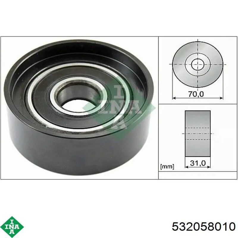 Comprar 532058010 INA Polea tensora, correa poli V