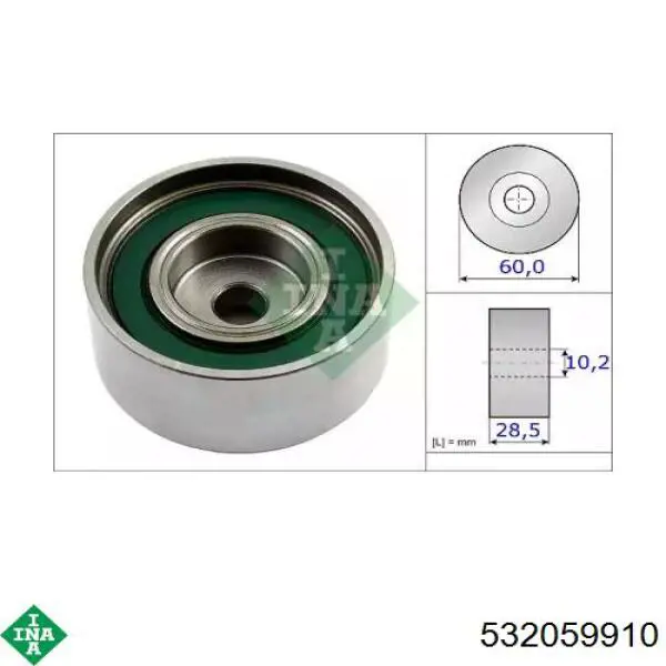 Rodillo tensor cadena INA 532059910