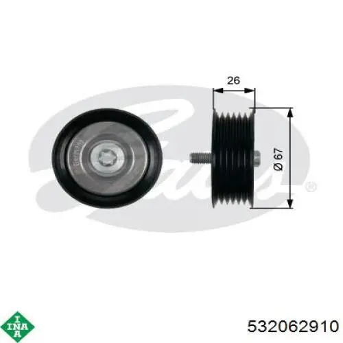 532 0629 10 INA polea inversión / guía, correa poli v