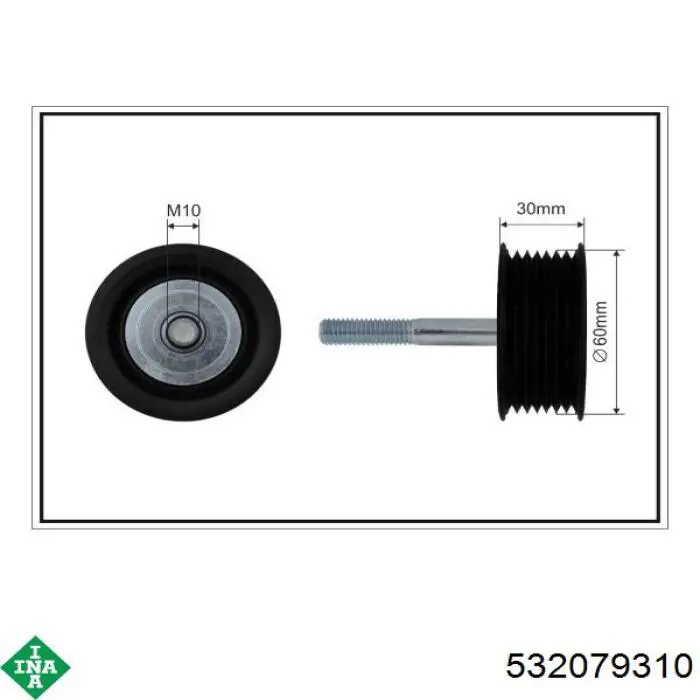 532 0793 10 INA polea inversión / guía, correa poli v