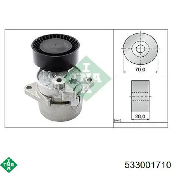 Tensor de correa, correa poli V Mercedes Sprinter 901, 902