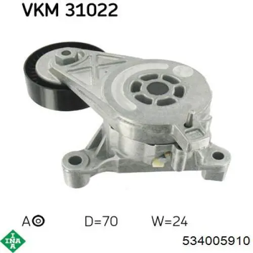 Tensor de la correa trapecial poli v INA 534005910