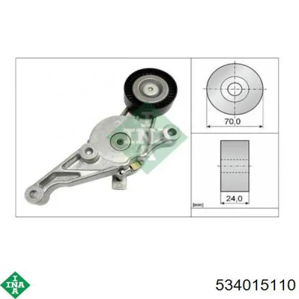 Tensor de la correa trapecial poli v INA 534015110