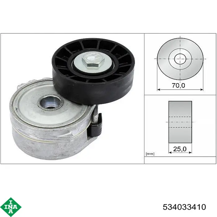 Tensor de correa poli V 534033410 INA