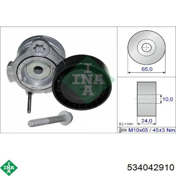 Tensor de correa, correa poli V KIA Sorento 3 C5, UM