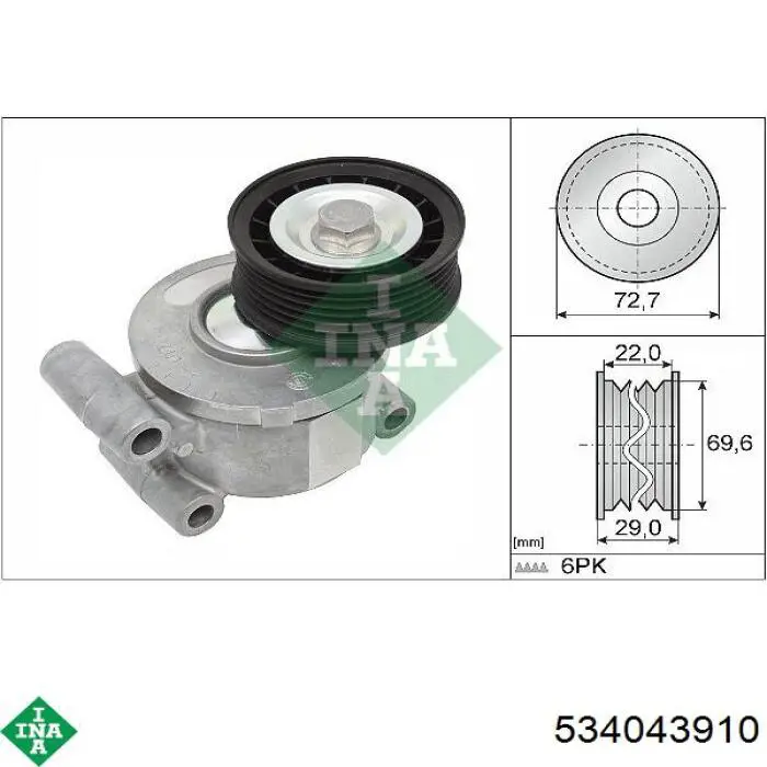 Tensor de la correa trapecial INA 534043910 precio, desde 64,83 EUR