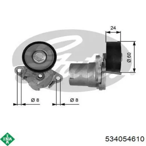 534054610 INA rodillo, correa trapecial poli v