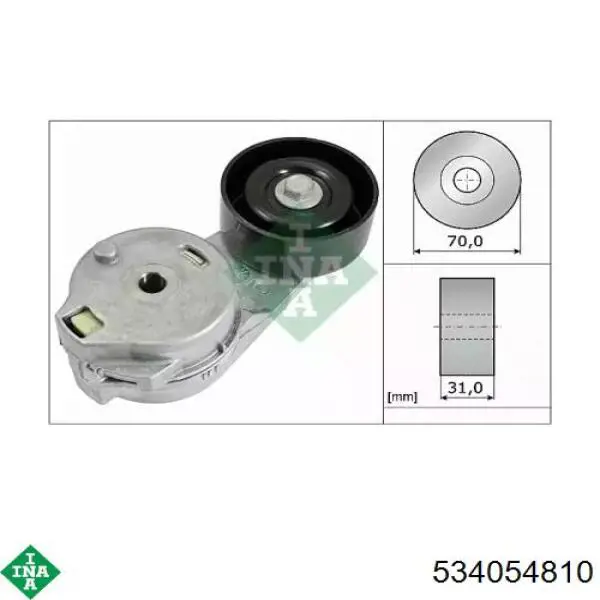 534 0548 10 INA tensor de correa, correa poli v
