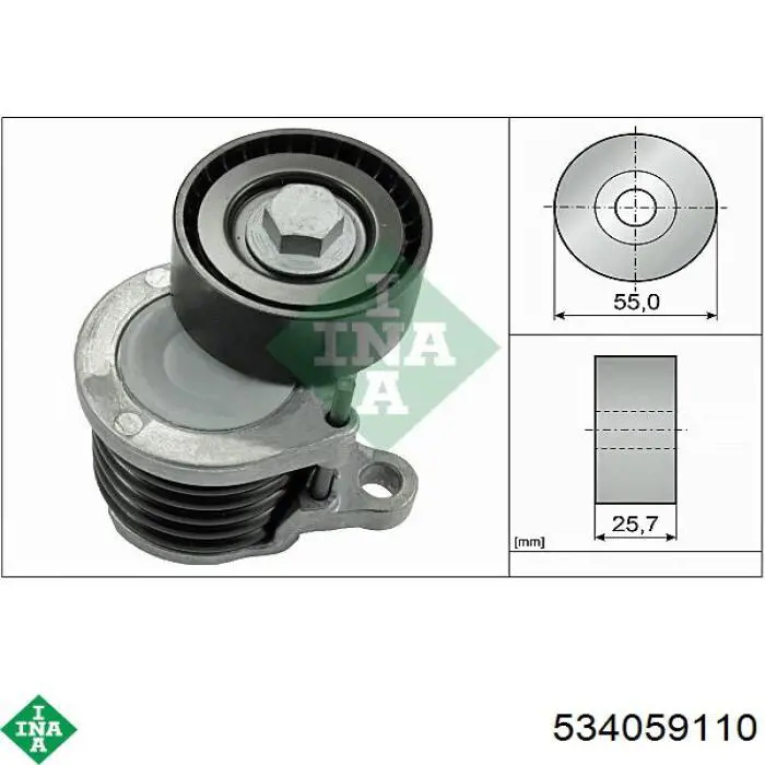 534 0591 10 INA tensor de correa poli v