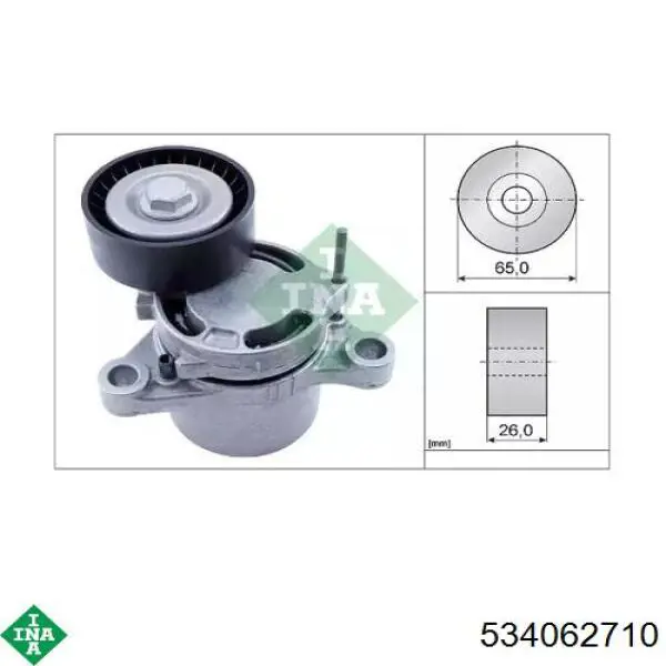 534 0627 10 INA tensor de correa, correa poli v